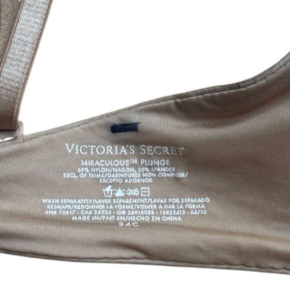 Victorias Secret Nude Miraculous Push Up Nipple Bra 34C - Picture 4 of 5